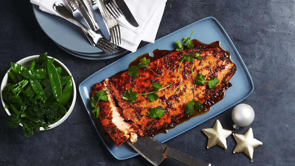 Honey, Soy & Ginger Baked Side Of Salmon