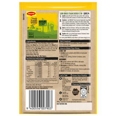 MAGGI Thick Country Vegetable Packet Soup - Back
