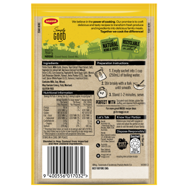 MAGGI Gluten Free Chicken Gravy - Back