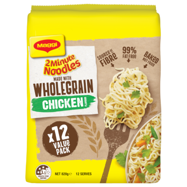 MAGGI 2 Minute Noodles Wholegrain Chicken Flavour 12 pack - Front of pack