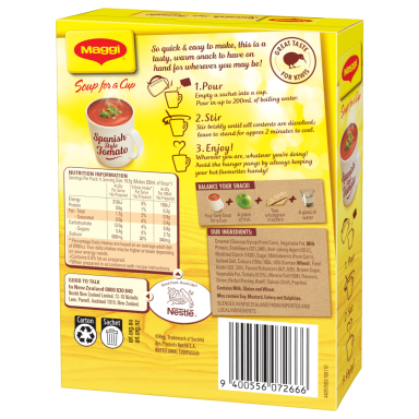 Spanish Style Tomato Soup for a Cup Back of Pack 1080 x 1080px