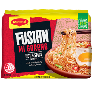 FUSIAN Mi Goreng Hot & Spicy Noodles 5PK