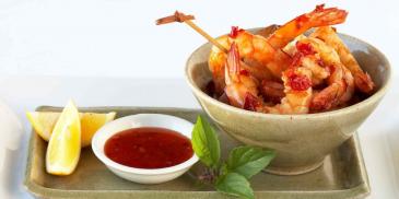 Barbequed Sweet Chilli King prawns