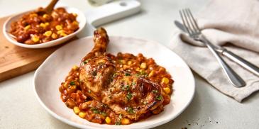 BBQ Chicken with Cowboy Spicy Beans